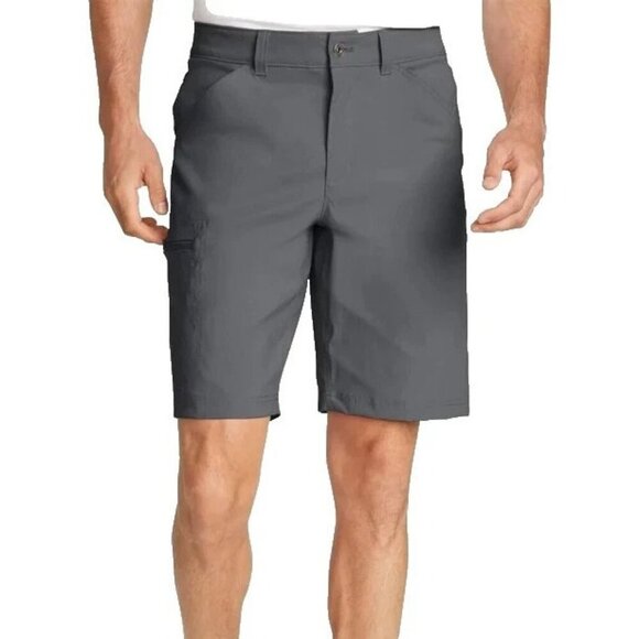NEW Eddie Bauer Men's Size 38 Rainier 10" Tech Shorts Gray Outdoor Cargo - Picture 1 of 6